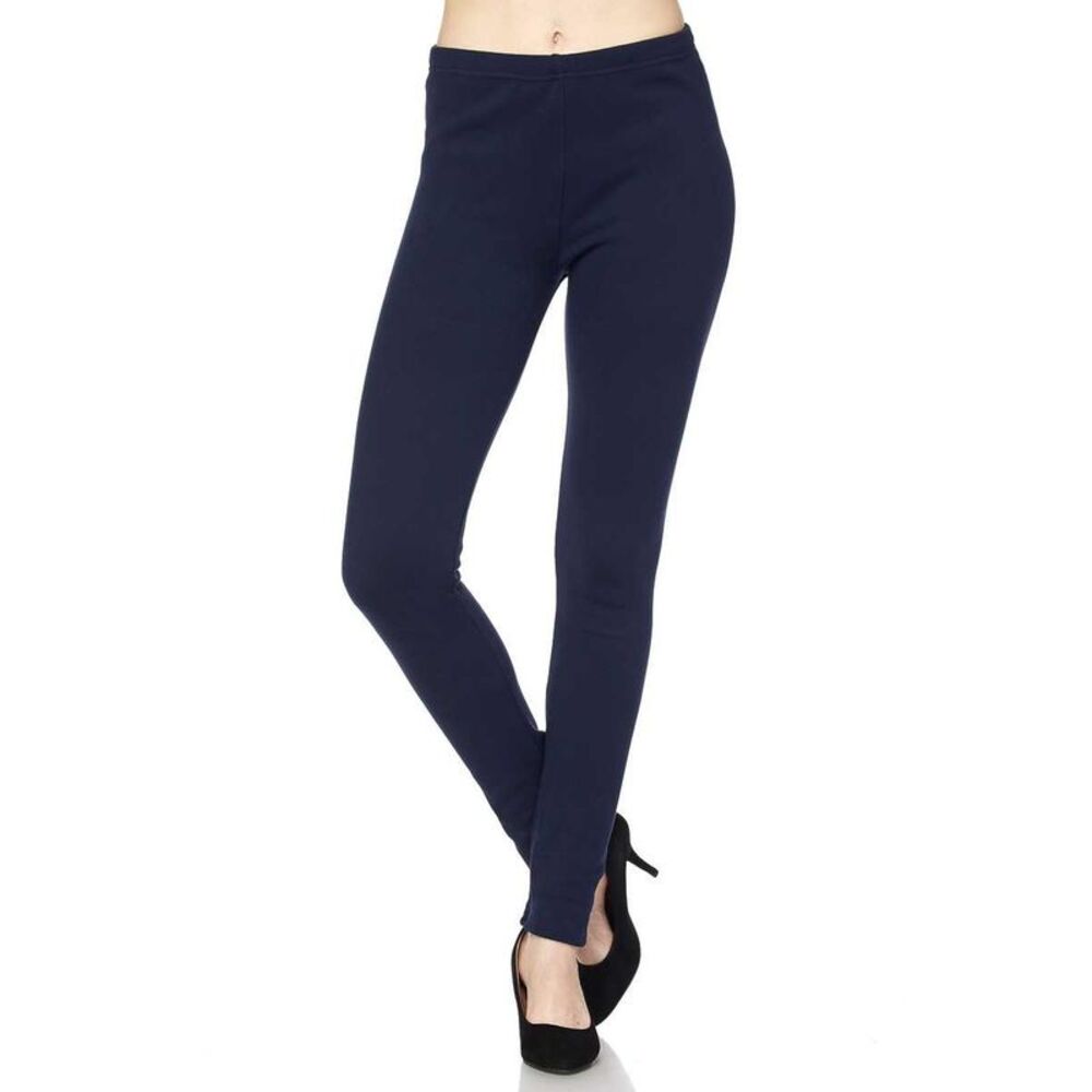World of Leggings Solid Warm Fur Lined Leggings